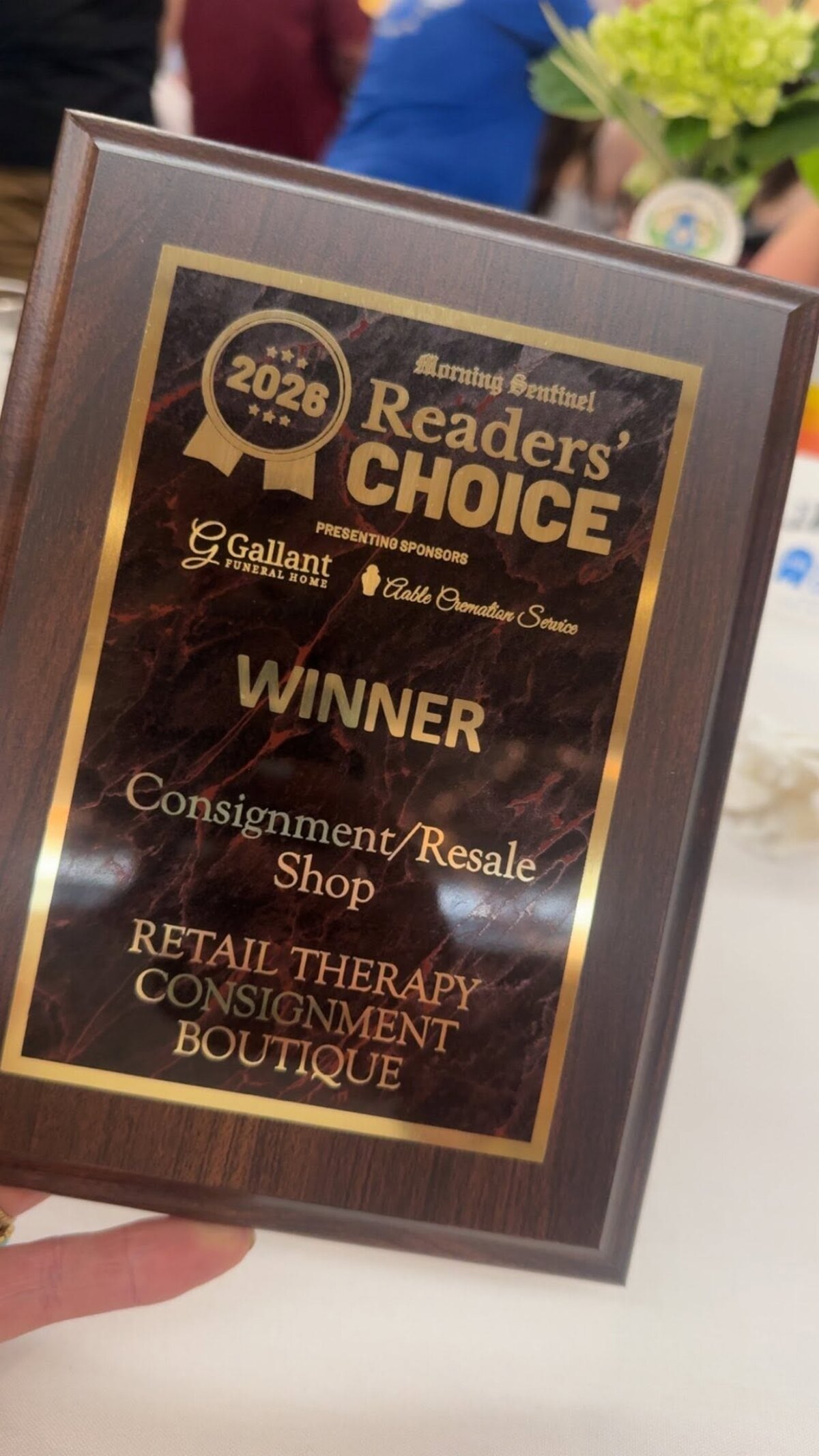 2026 Morning Sentinel Readers' Choice — Winner, Consignment/Resale Shop